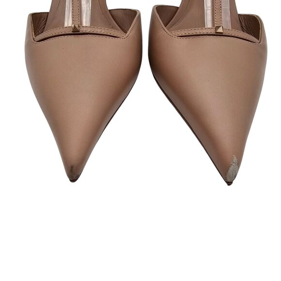 Valentino Garavani Rockstud Wispy Calfskin Mule Size 38.5 US 8.5 Nude Tan - Picture 3 of 10